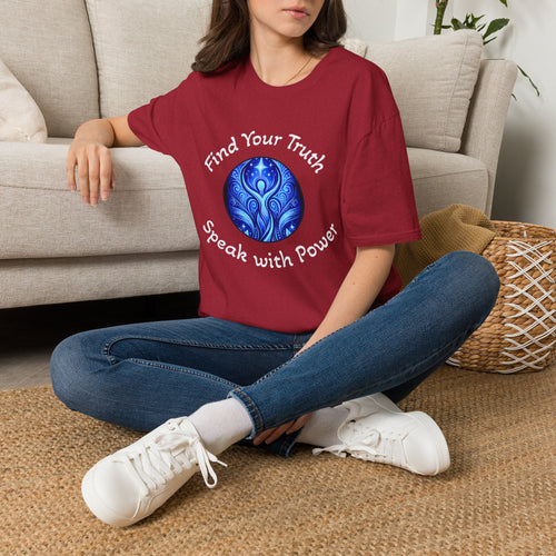 Find Your Truth T-Shirt — Spiritual Blue Mandala Tee ("Find Your Truth" / "Speak with Power")