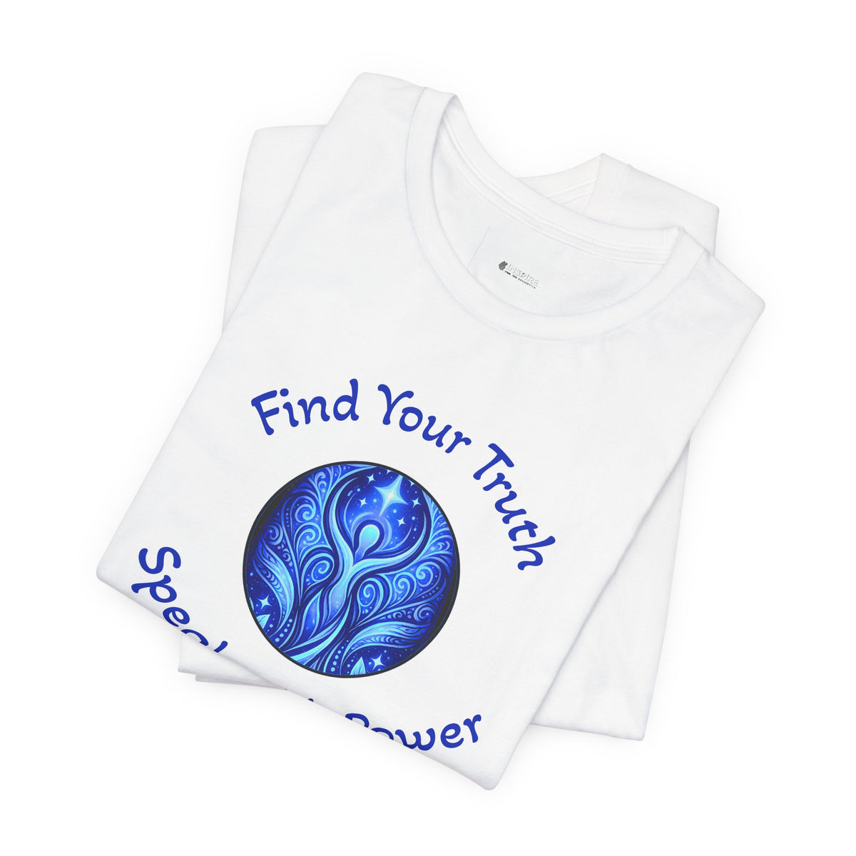 Find Your Truth T-Shirt — Spiritual Blue Mandala Tee ("Find Your Truth" / "Speak with Power")