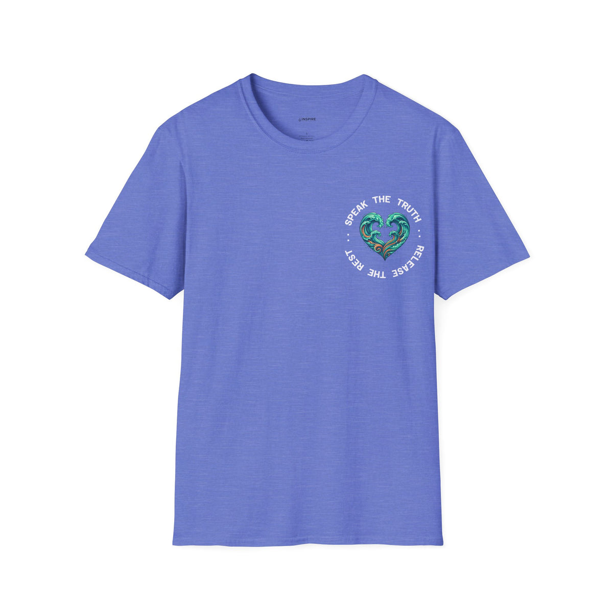 T-Shirt — "Speak the Truth, Ease the Rest" Heart Wave Graphic