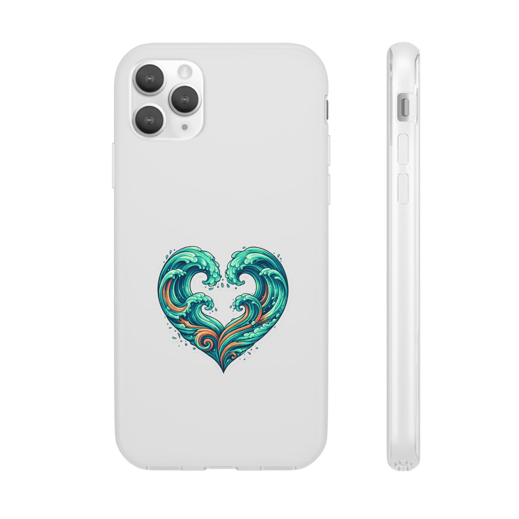 Ocean Heart Phone Case — Wave Art Flexi Case