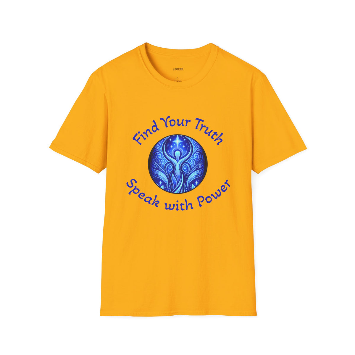 Find Your Truth T-Shirt — Spiritual Blue Mandala Tee ("Find Your Truth" / "Speak with Power")