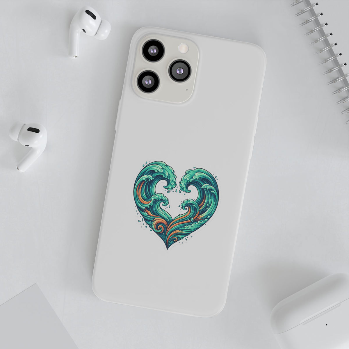 Ocean Heart Phone Case — Wave Art Flexi Case